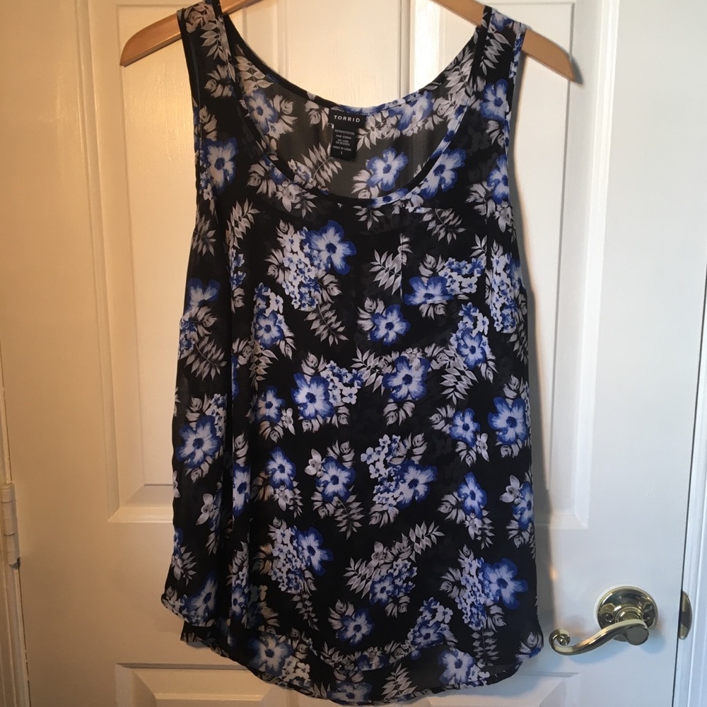 Torrid shear floral tank top